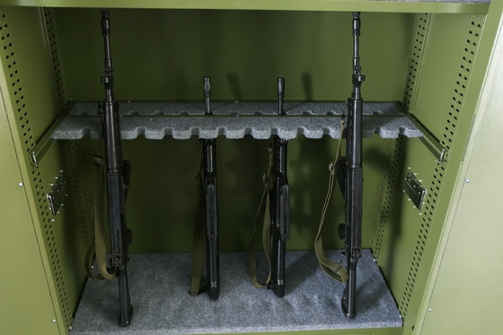 Militares de acero de la caja fuerte de la seguridad del armario seguro del arma de los estantes de la puerta doble 3 del metal