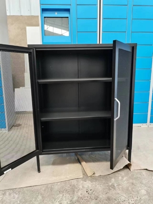 Gabinete de almacenamiento de acero de la puerta de cristal casera de la serie 2 con los pies