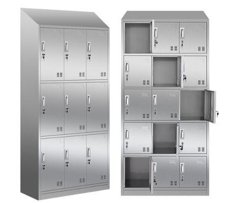 9 gabinete de cuarto de baño de acero inoxidable del armario de almacenamiento de las puertas de compartimientos SS201 SS