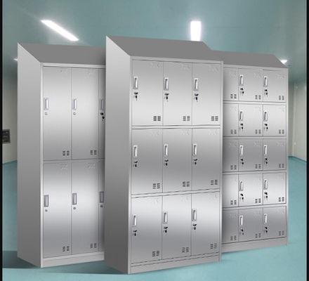 9 gabinete de cuarto de baño de acero inoxidable del armario de almacenamiento de las puertas de compartimientos SS201 SS