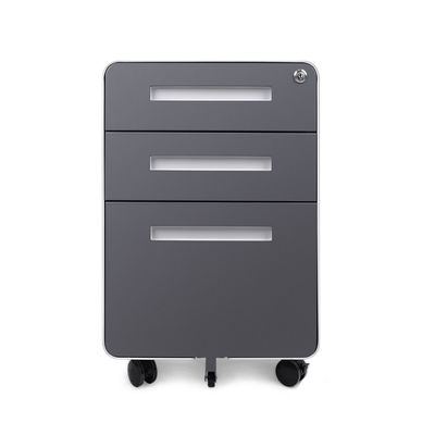 Almacenamiento redondo Grey Movable Cabinet del metal del cajón del borde 3