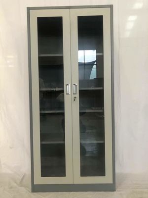 Balancee el gabinete del cajón del metal del cabinete de archivo de la puerta del vidrio dos modificado para requisitos particulares