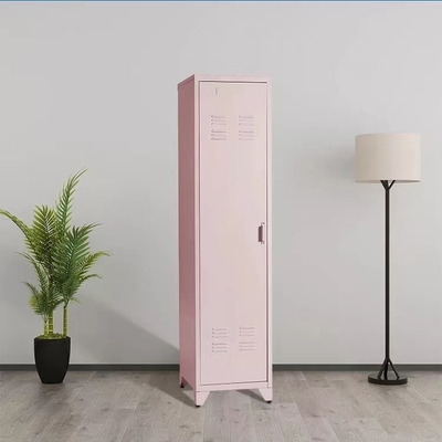La vertical derecha de acero de las piernas del armario de almacenamiento del dormitorio del rosa viste el armario de almacenamiento