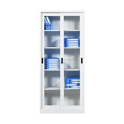 Nuevo armario de acero del almacenamiento del gabinete de fichero de las puertas de cristal de desplazamiento del diseño